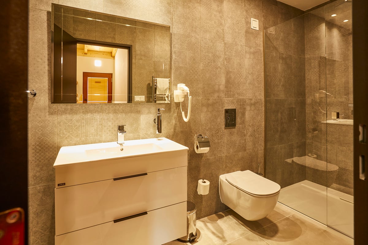 Koupelny jsou vybaveny tak, aby vám poskytly maximální čistotu a komfort