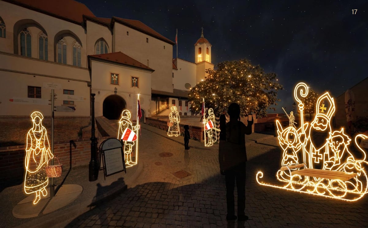 Jednou z největších atrakcí letošních brněnských Vánoc je světelný park na hradě Špilberku.