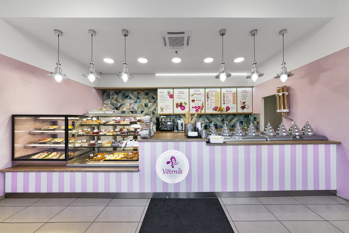 Interiér Cukrárny Větrník