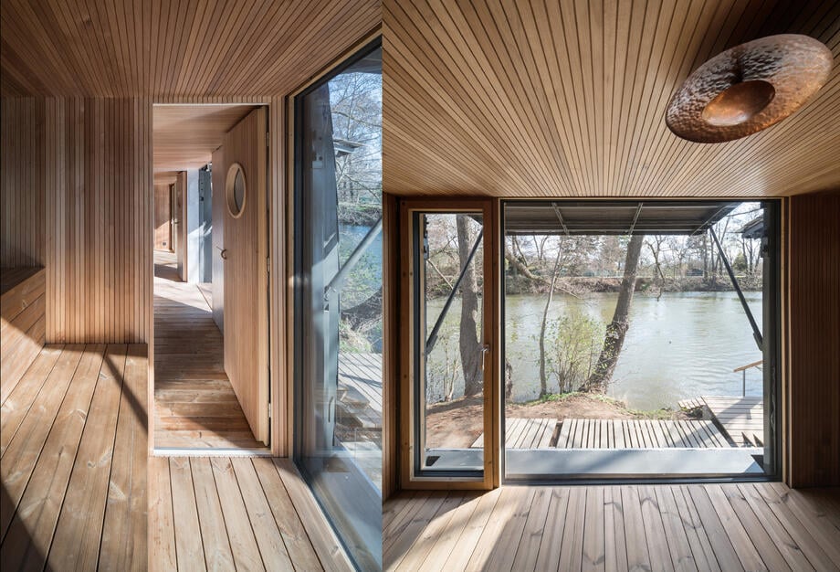 Uvnitř nabízí klidný, meditativní prostor, kam se vejde až šest lidí.