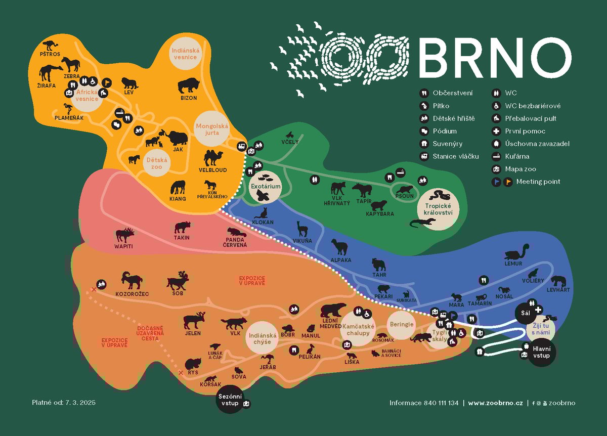 Mapa Zoo Brno