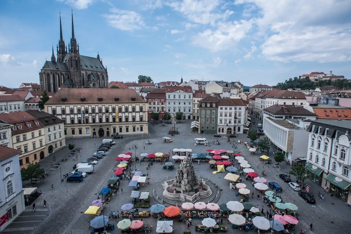 Zelný trh z výšky.
