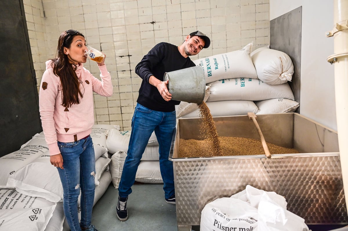 Herci Městského divadla Brno vařili pivo u Hauskrechta.