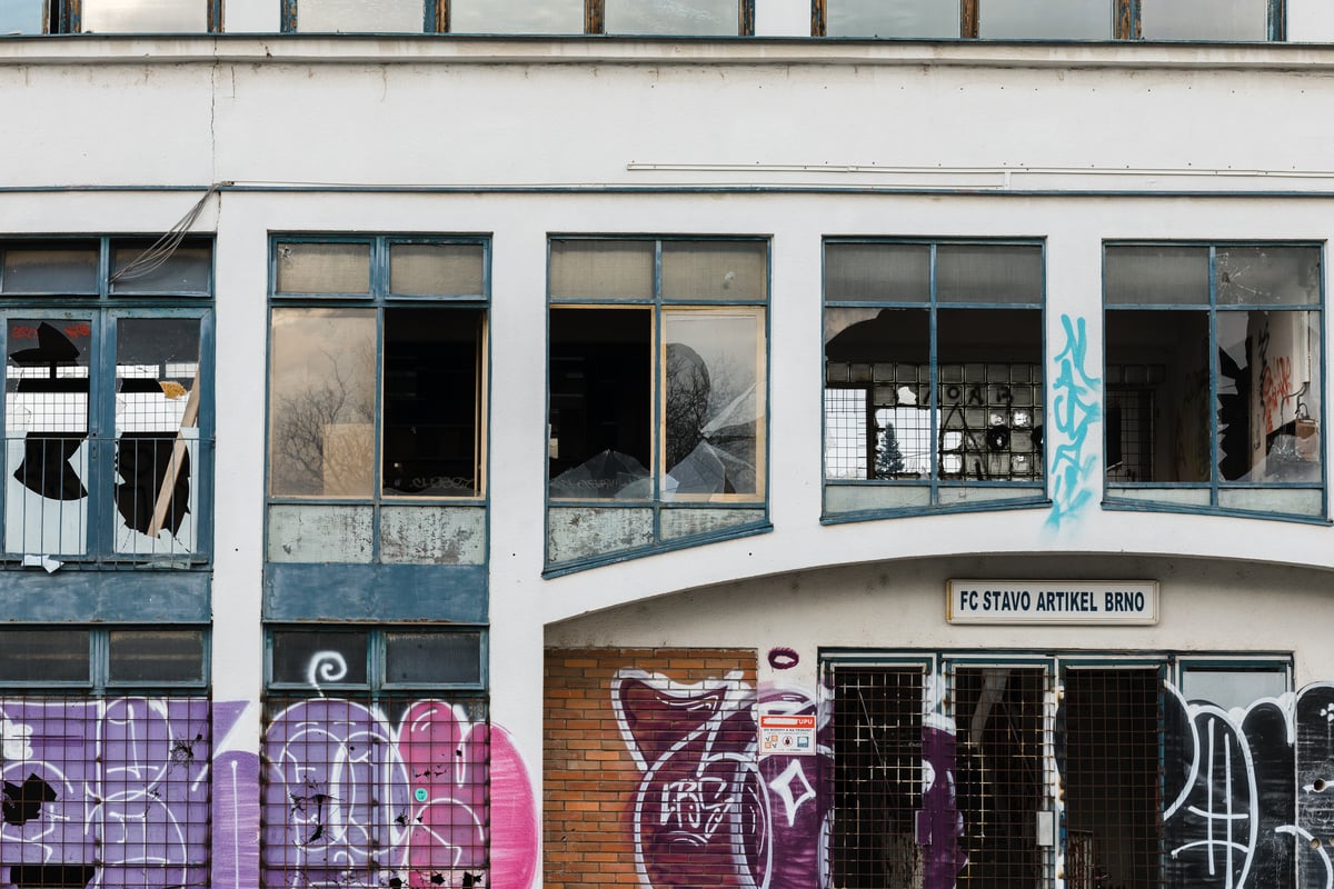 Dnešní stav stadionu Za lužánkami.