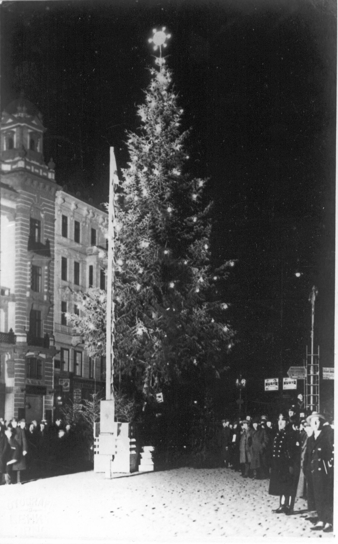 První vánoční strom v Brně, 1924