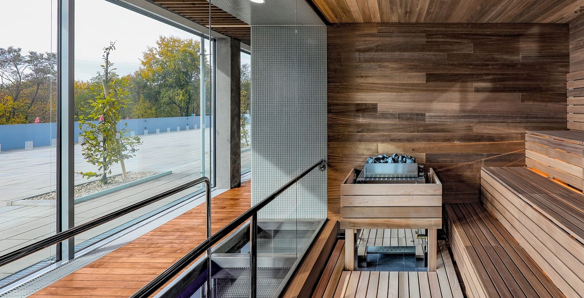 Výhled z aromatické sauny Kraví hora