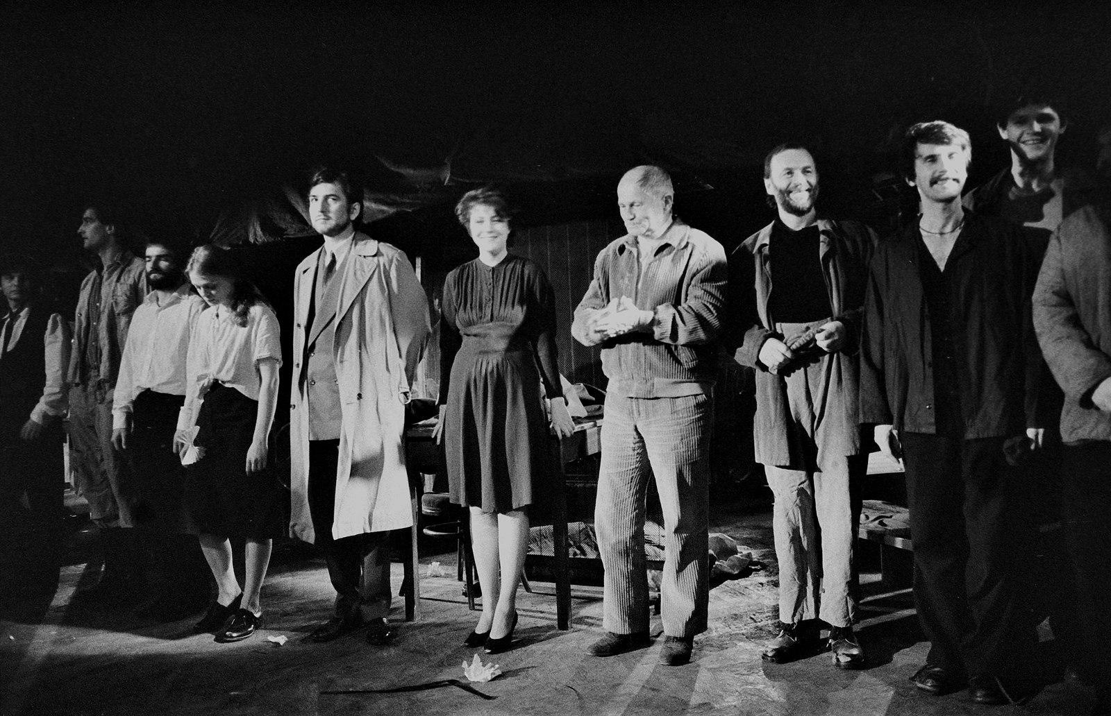 Hrabal při premiéře Rozvzpomínání na Provázku.