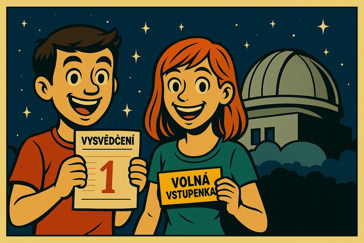 Volná vstupenka na hvězdárnu za jedničku z matiky nebo fyziky