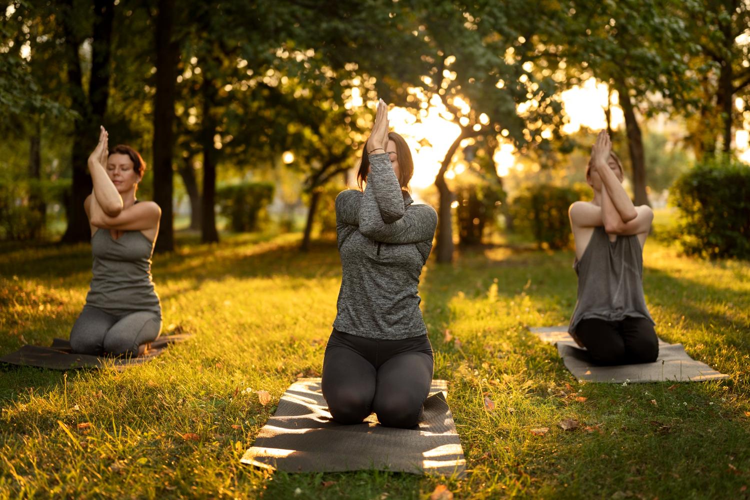 V Lužánkách se během léta pravidelně konají venkovní lekce jógy.