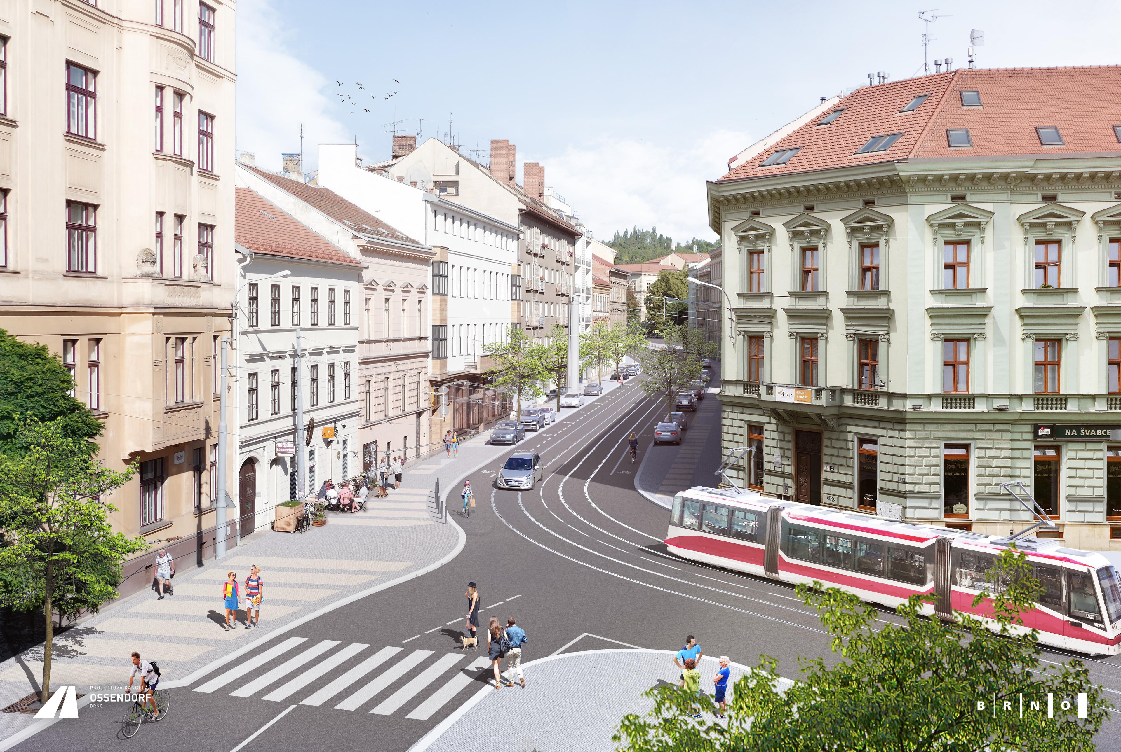 Vizualizace nové podoby Údolní.