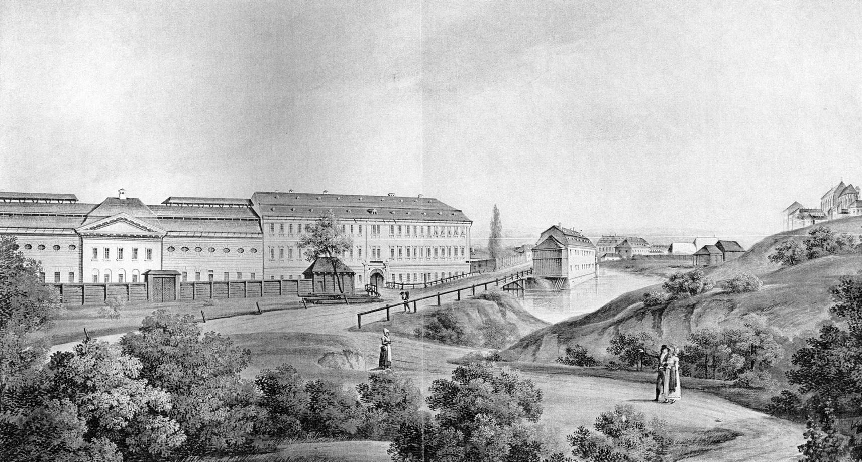 Offermanova továrna na Dornychu v roce 1814