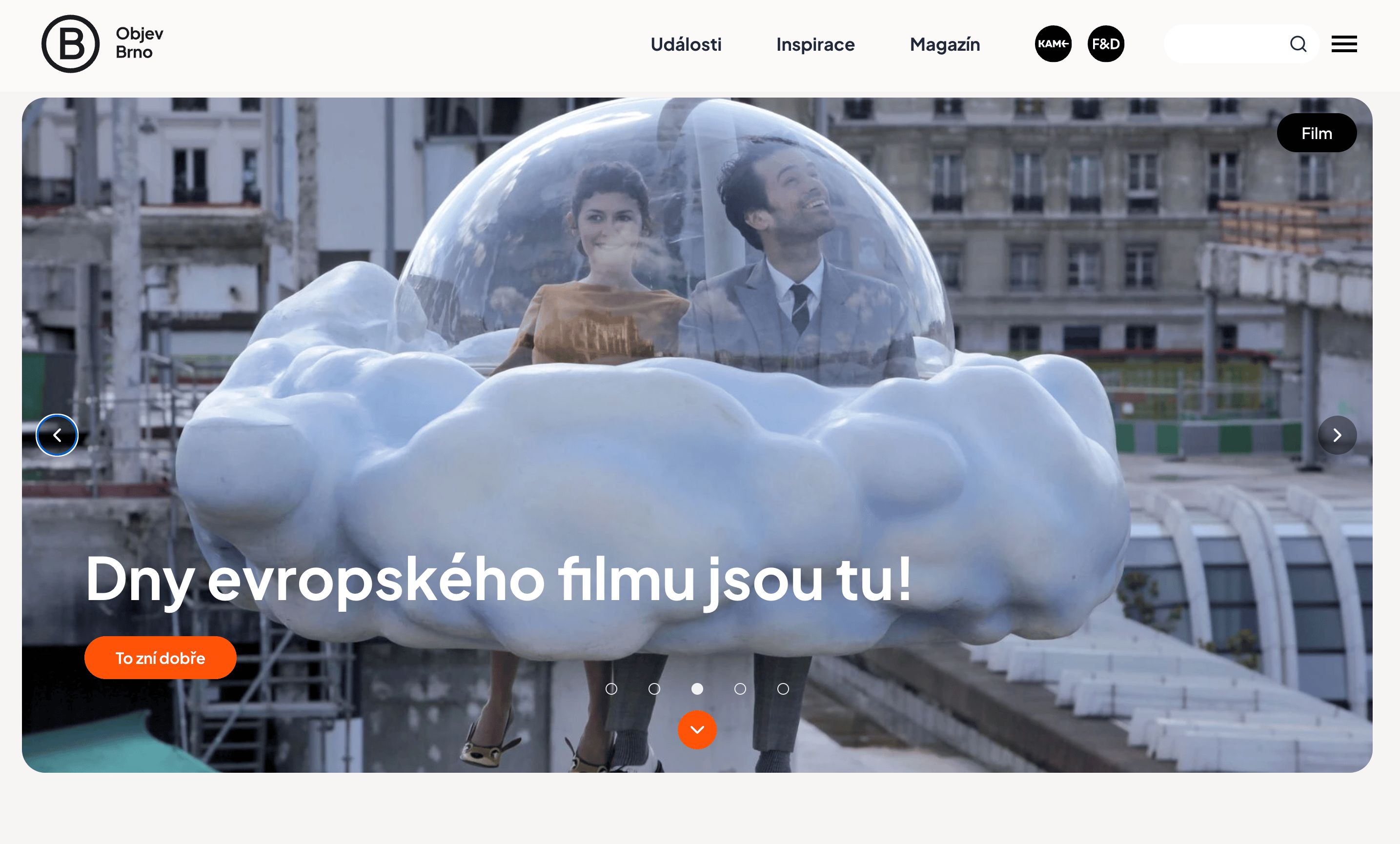 Náhled Home Page portálu Objev Brno