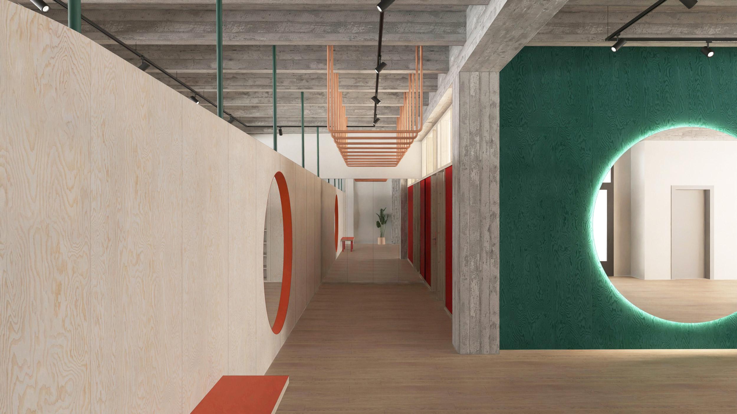 Nová Cvičebna se bude nacházet v horních patrech Baťova domu.