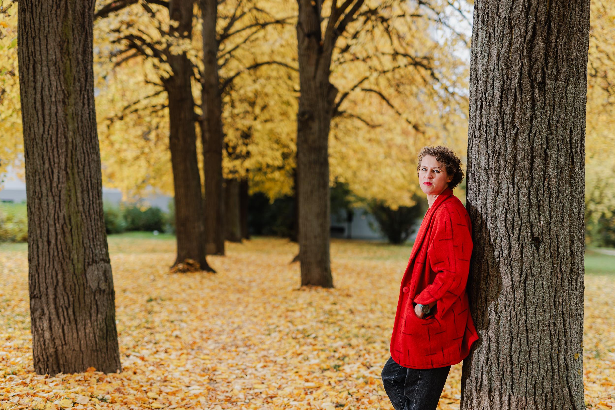 Petra Hlaváčková v maloměřické lipové aleji