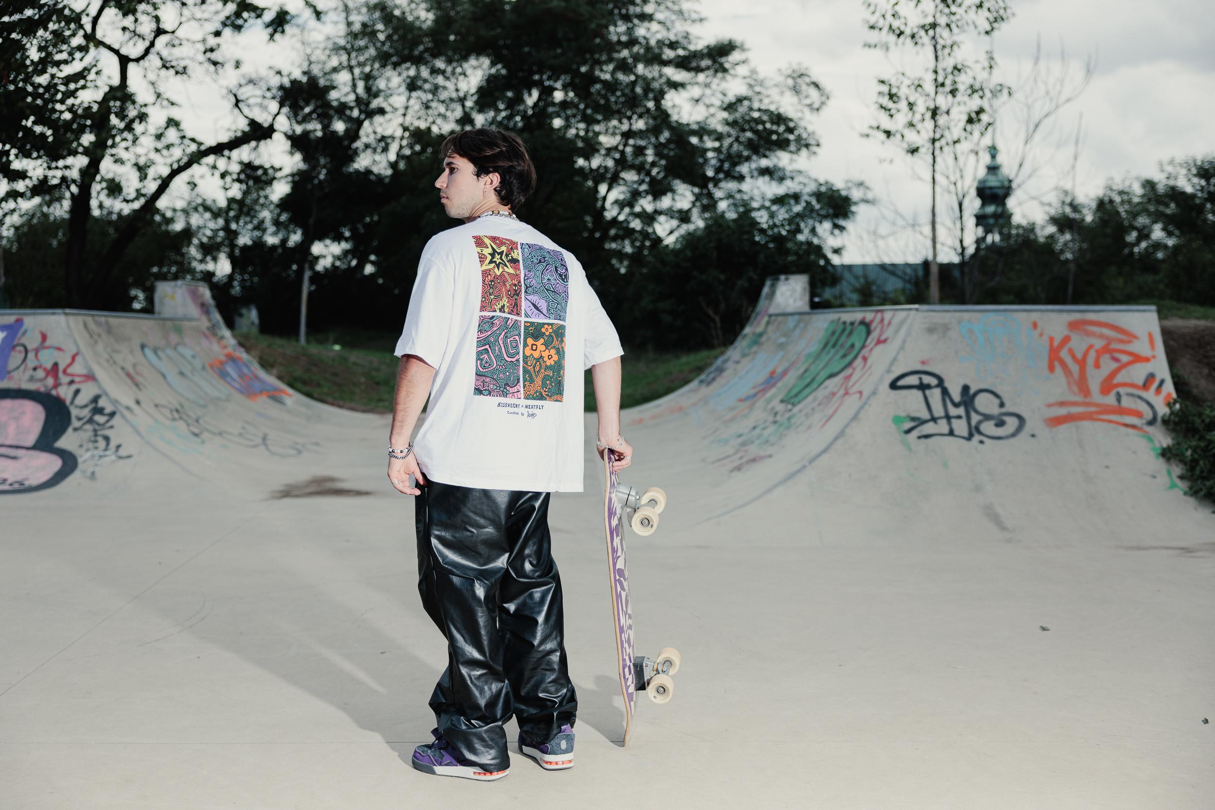 Kromě umění je Matěj velkým fanouškem skateboardingu