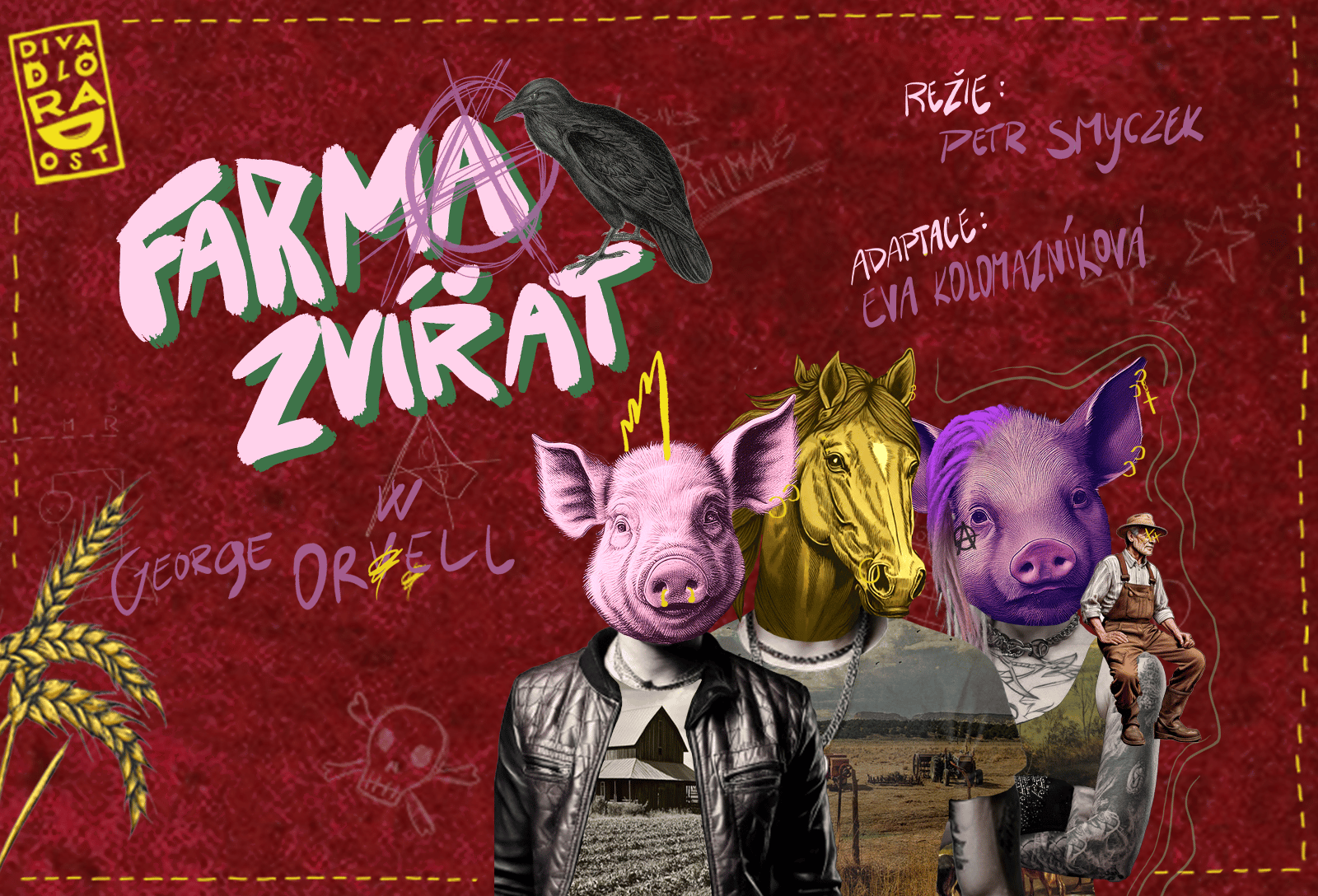 Pozvánka na představení Farma zvířat v Divadle Radost