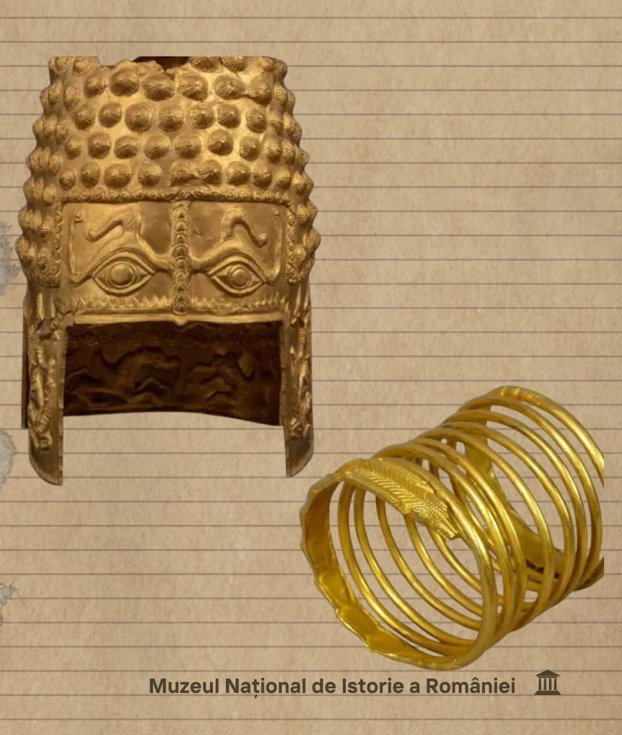 Dácká zlatá přilba z Cotsofenešti, National Museum of Romanian History