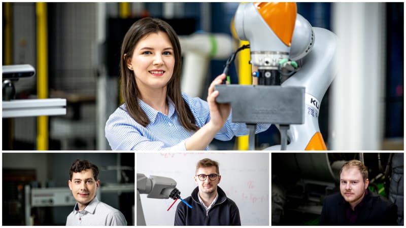 Ceny Wernera von Siemens za Průmysl 4.0 a chytrou infrastrukturu a energetiku získali za rok 2024 Marina Inova z Fakulty elektrotechnické ČVUT, Jan Koudelka z Fakulty elektrotechniky a komunikačních technologií VUT v Brně (vlevo dole), Roman Parák z Fakulty strojního inženýrství brněnského VUT (uprostřed) a Petr Stejskal z Fakulty elektrotechnické ČVUT. Siemens/ Ceny Wernera von Siemens za Průmysl 4.0 a chytrou infrastrukturu a energetiku získali za rok 2024 Marina Inova z Fakulty elektrotechnické ČVUT, Jan Koudelka z Fakulty elektrotechniky a komunikačních technologií VUT v Brně (vlevo dole), Roman Parák z Fakulty strojního inženýrství brněnského VUT (uprostřed) a Petr Stejskal z Fakulty elektrotechnické ČVUT. Siemens/