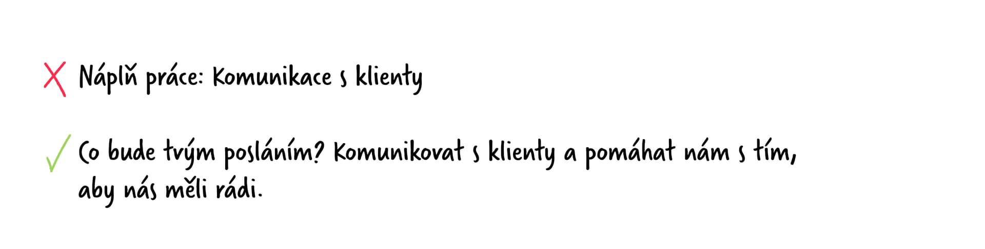 Náplň práce – ukázka