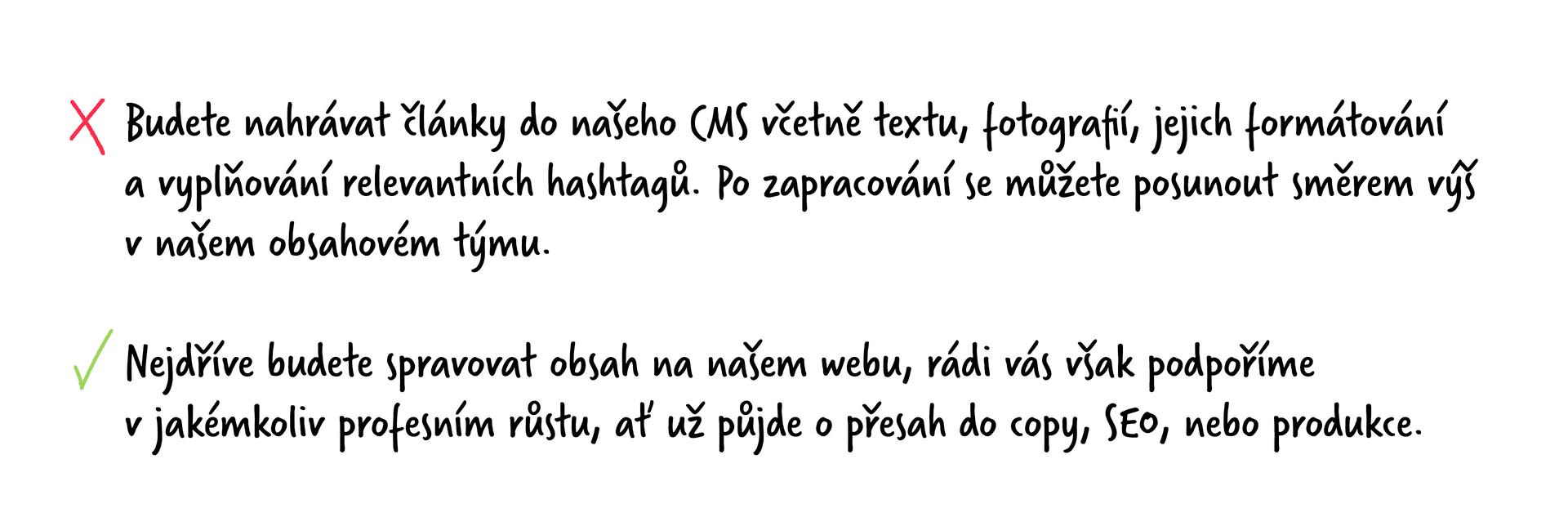 Tip, jak popsat náplň práce