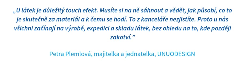Citace Petry Plemlové z Unuodesign