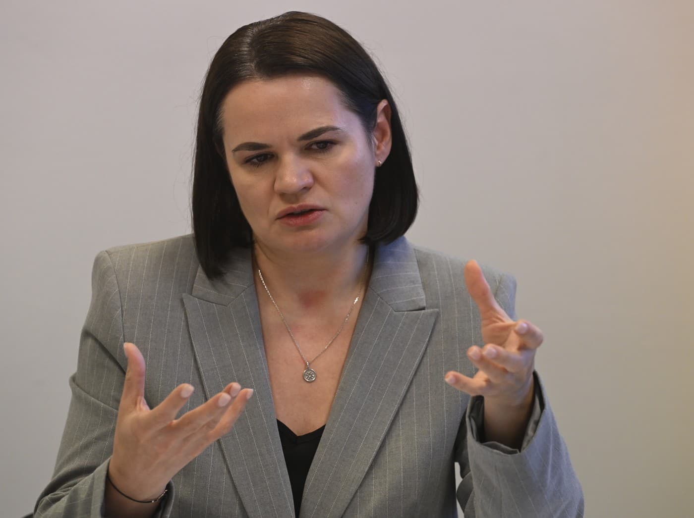 Představitelka běloruských demokratických sil Svjatlana Cichanouská Představitelka běloruských demokratických sil Svjatlana Cichanouská