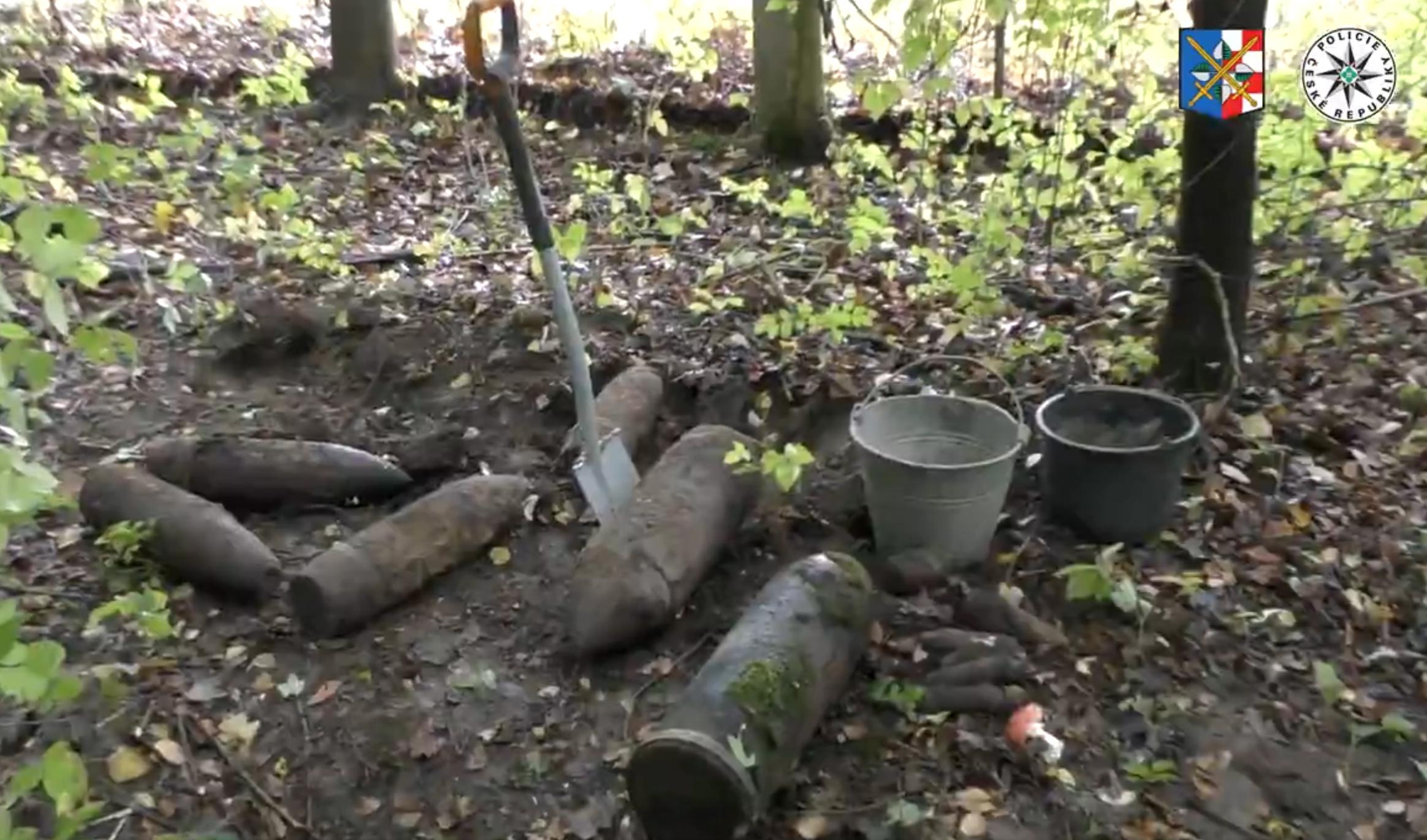 Část nalezené munice v Olomouci