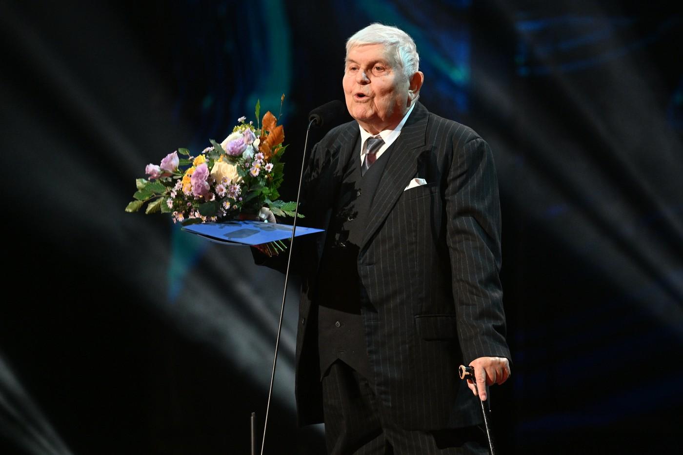 Slavnostní vyhlášení 30. ročníku Cen Thálie, 30. září 2023, Praha. Herec Stanislav Šárský získal Cenu Thálie za celoživotní mistrovství.