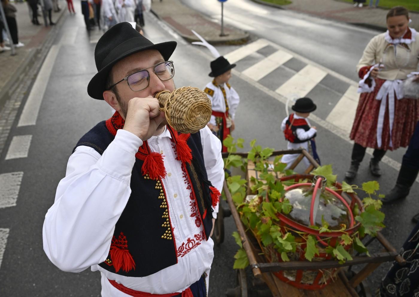 Několik tisíc krojovaných účastníků prošlo centrem Uherského Hradiště při Slováckých slavnostech vína a otevřených památek. Několik tisíc krojovaných účastníků prošlo centrem Uherského Hradiště při Slováckých slavnostech vína a otevřených památek.