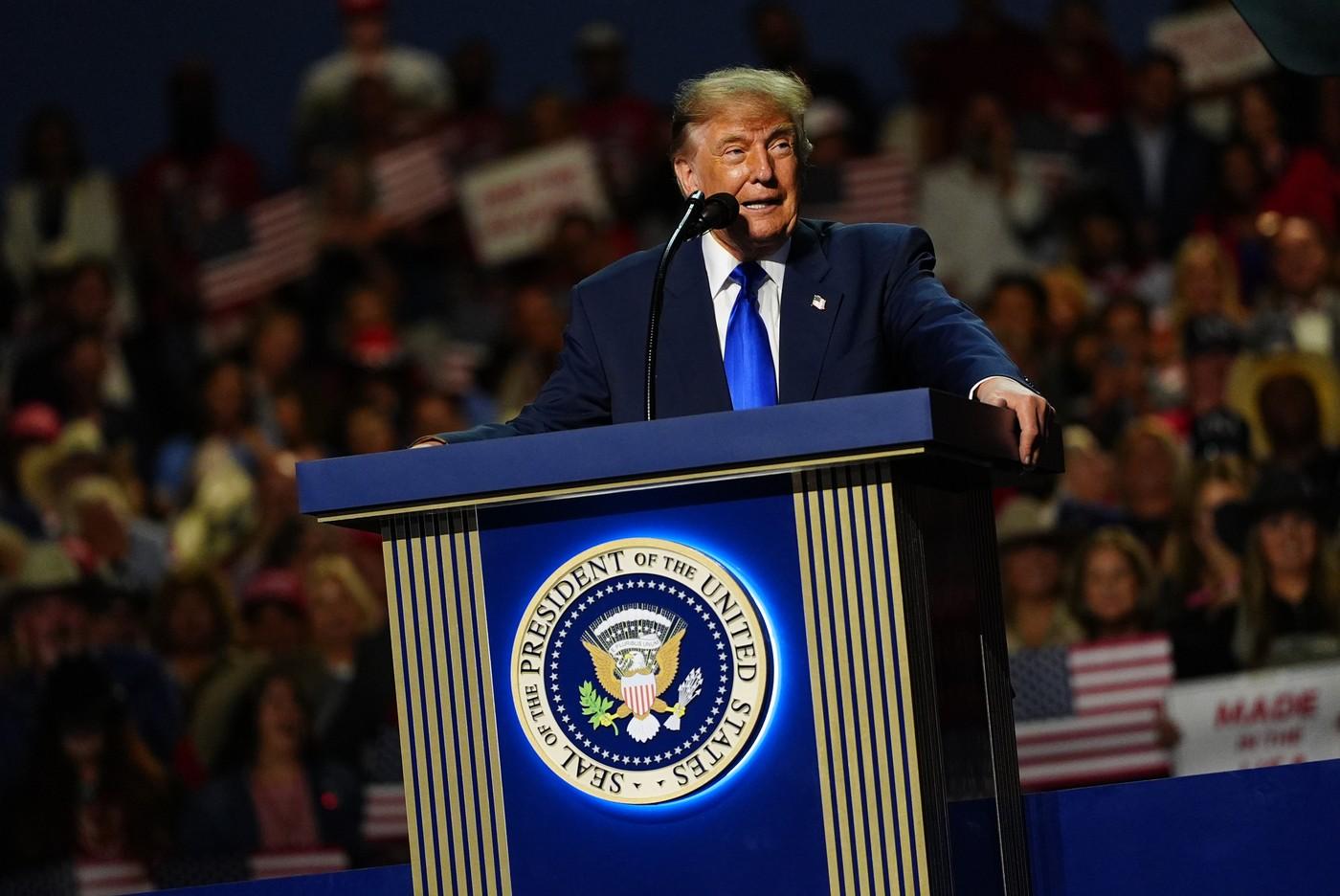 Prezident Donald Trump vystupuje na republikánském sjezdu Prezident Donald Trump vystupuje na republikánském sjezdu