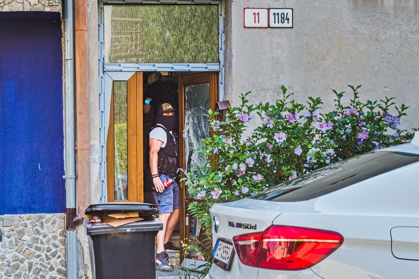 Dům v Břeclavi, ve kterém žil aktér bitcoinové kauzy Tomáš Jiřikovský, 15. srpna 2025, Břeclav. Policisté Jiřikovského zadrželi a obvinili.