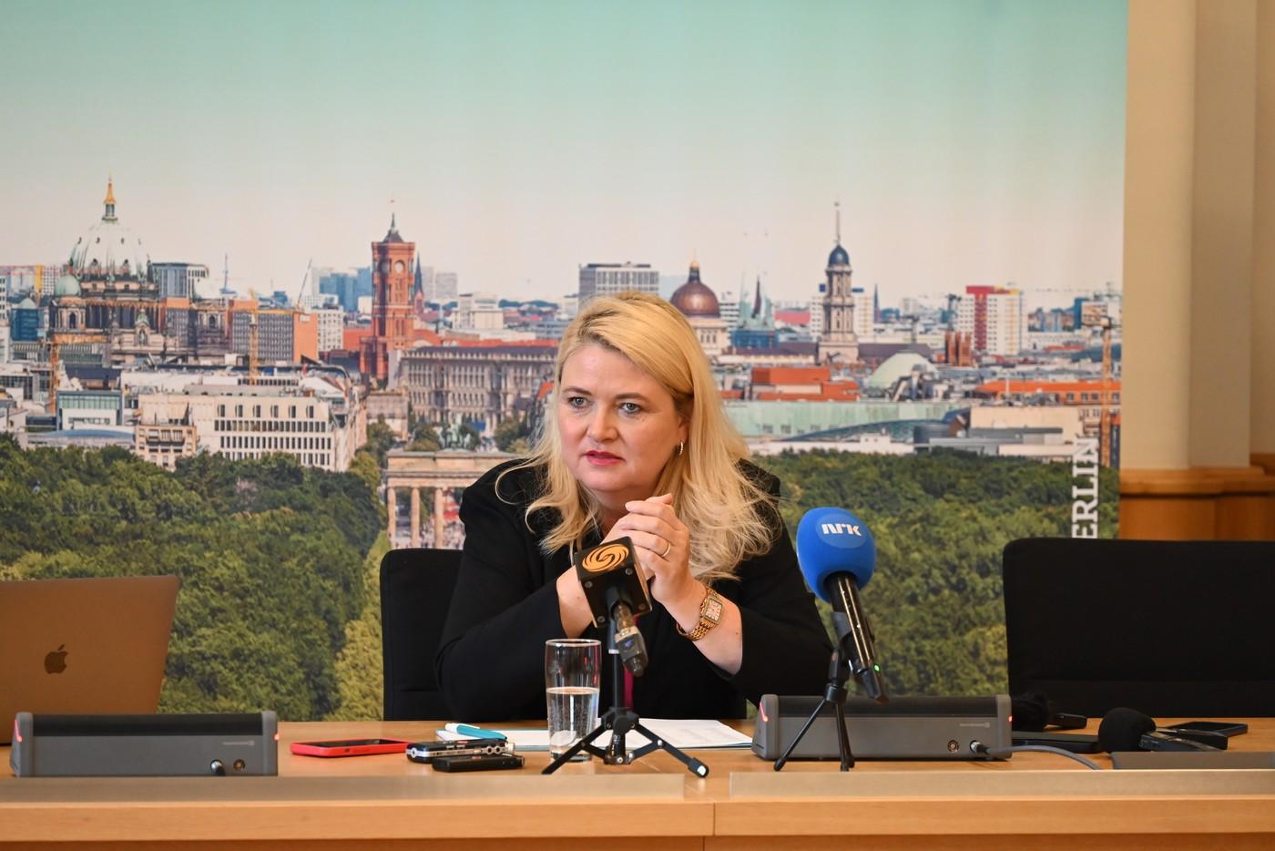Lídryně strany Alternativa pro Německo (AfD) pro berlínské volby Kristin Brinkerová Lídryně strany Alternativa pro Německo (AfD) pro berlínské volby Kristin Brinkerová