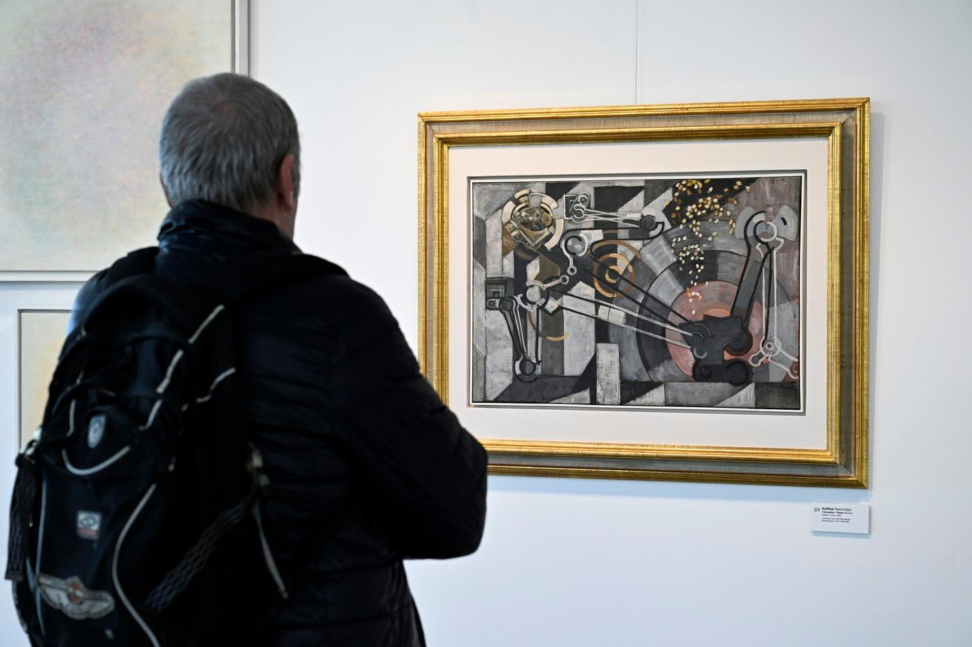 Dílo Početí od Františka Kupky s vyvolávací cenou 85 milionů korun na předaukční výstavě Adolf Loos Apartment and Gallery, 20. března 2024, Praha.