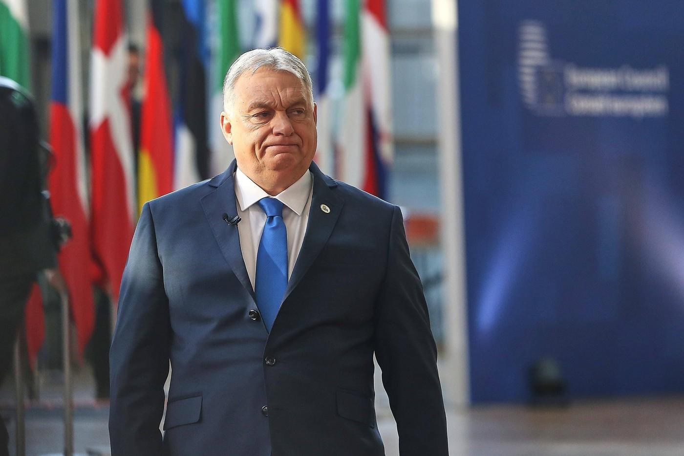 Maďarský premiér Viktor Orbán při příchodu.